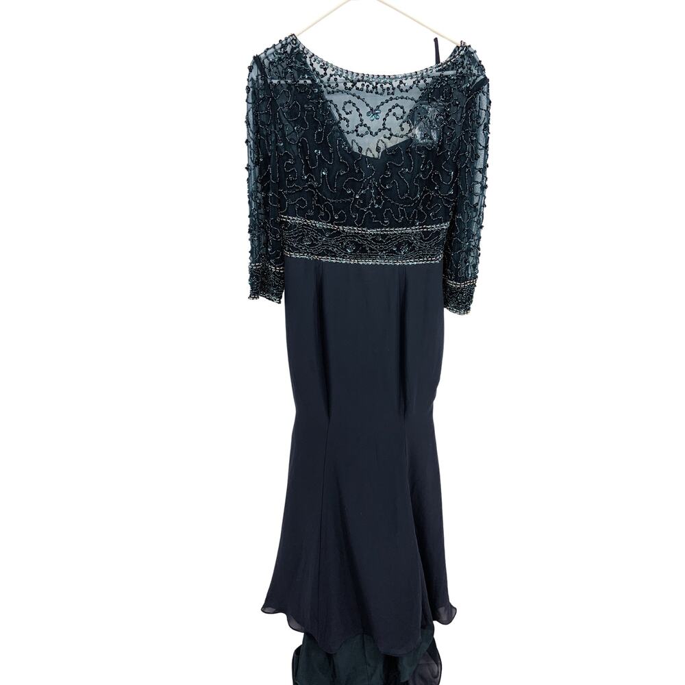 Dressily Bee Chiffon Lace Beaded Floor Length Evening Dress Size S NWD DEFECT